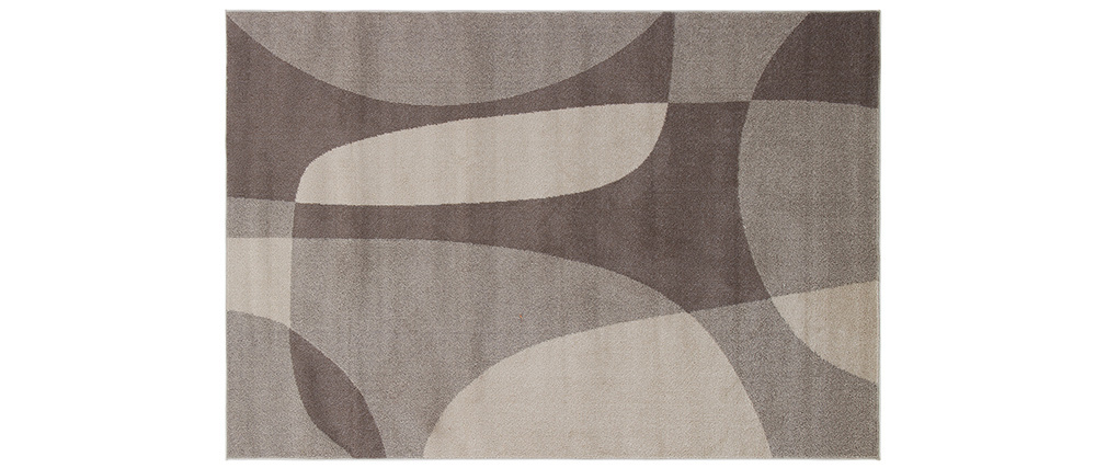 Alfombra beige y gris con motivo gráfico 160 × 230 cm ARID